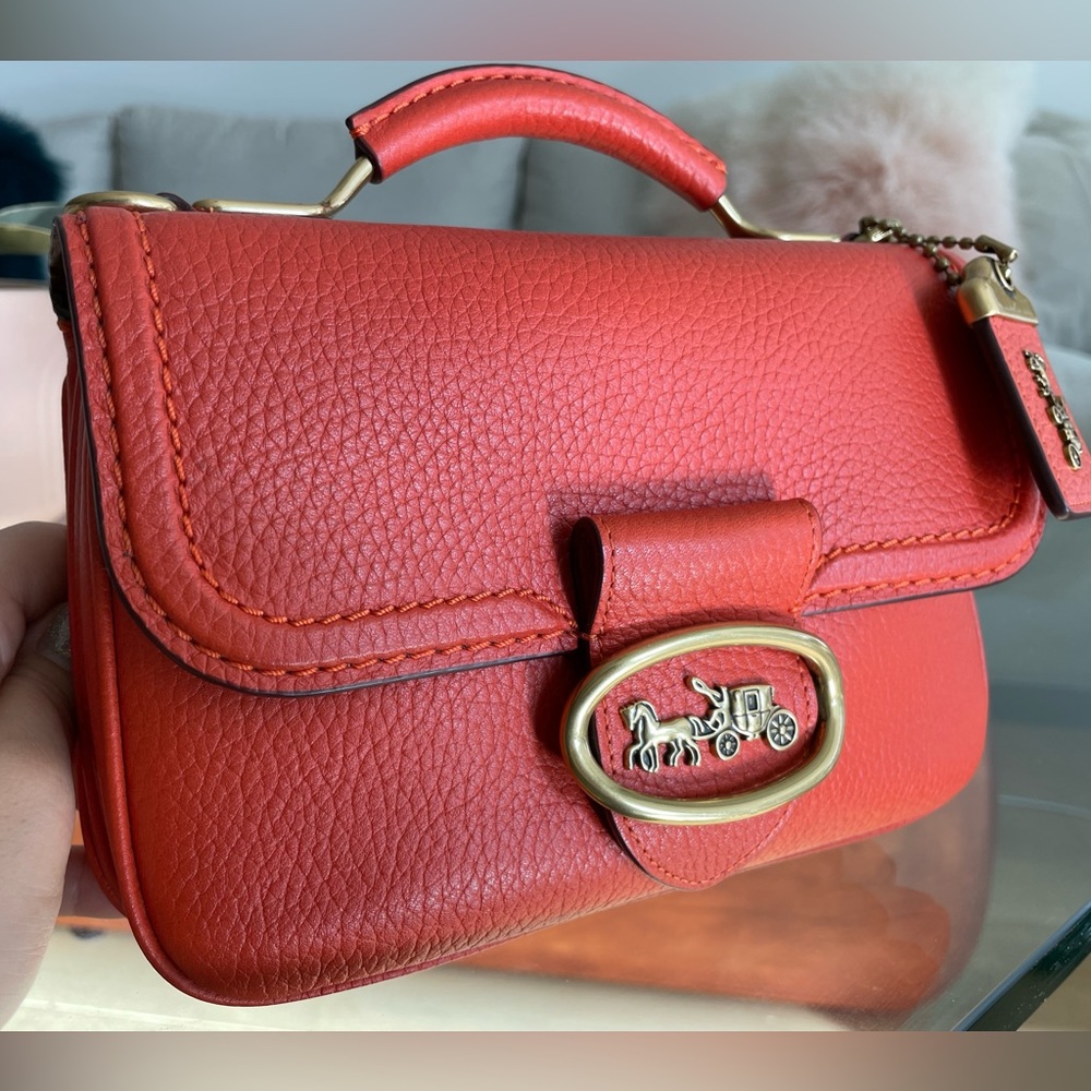 Coach Riley Top Handle 22 in Mango - Picture 2 of 15